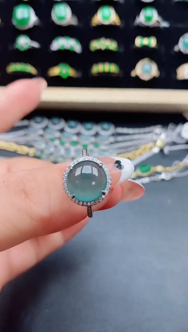 【闪购商品】翡翠戒指银S925镶嵌312321
