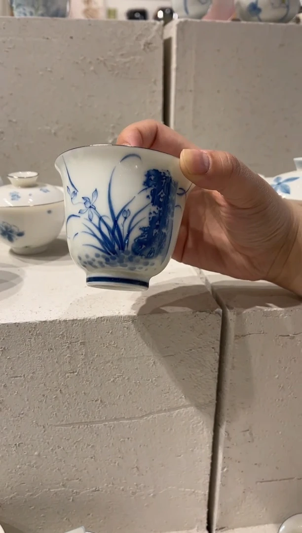 【闪购商品】青己-玉瓷-拓印兰亭序-铃铛盖碗