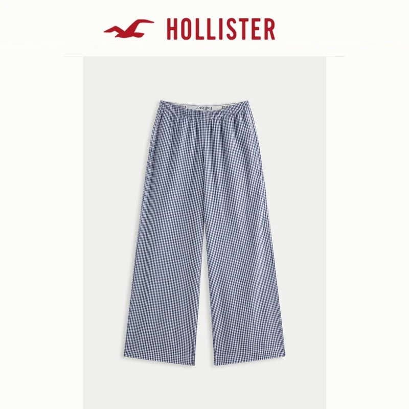 Hollister小海鸥25秋新款格子慵懒休闲裤女装KI346-5044