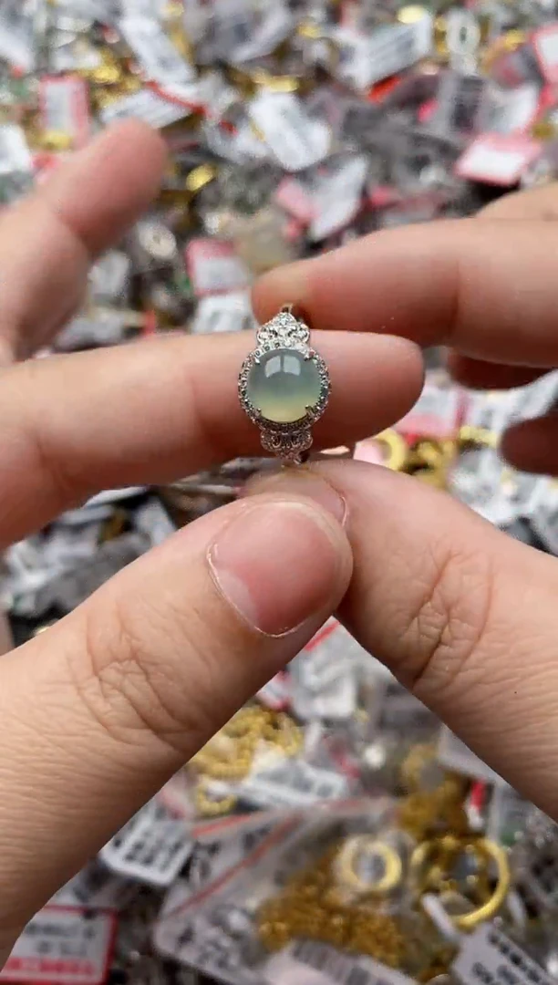 【闪购商品】翡翠戒指银S925镶嵌3333---8