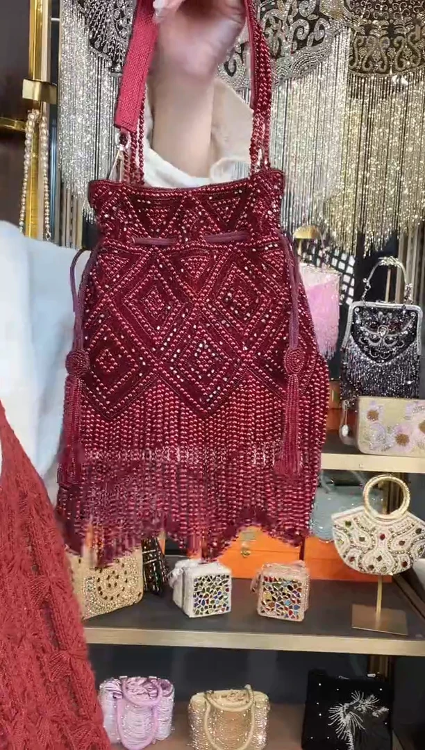 织物珠韵恒泽重工串珠手提包直播间女神专拍