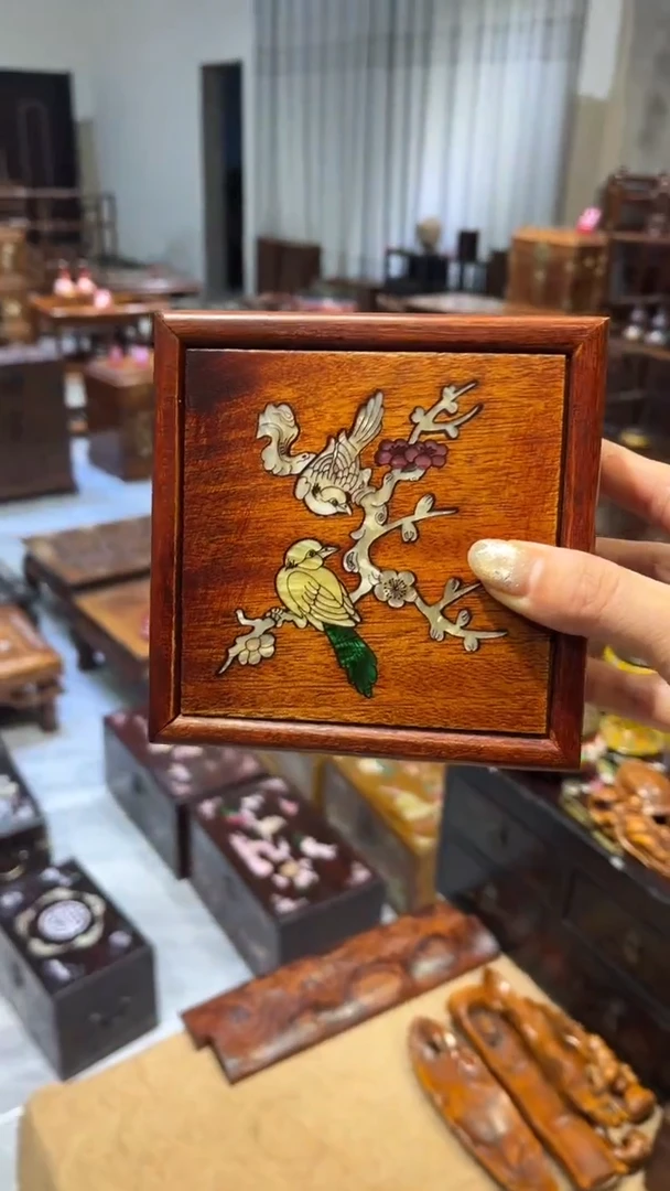 木喜鹊登梅方形抽拉盒