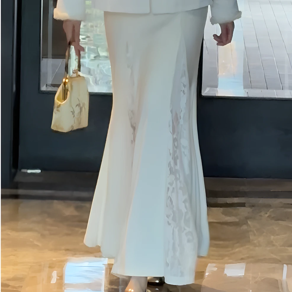 【小稳专属】月光诗人重工温柔气质蕾丝拼接鱼尾半身裙