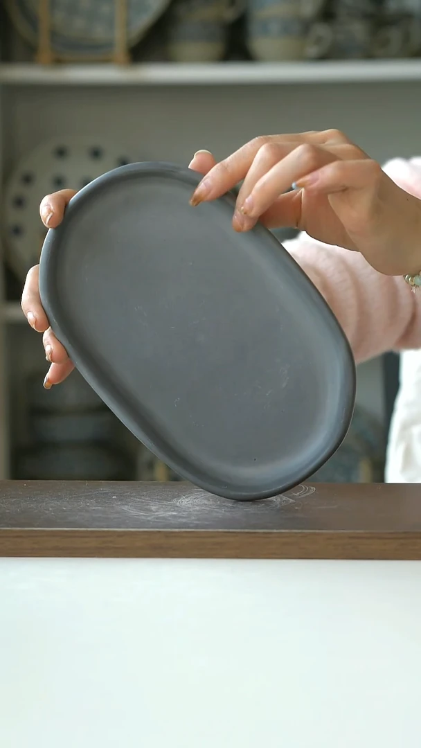 陶幕山紫椭圆盘20cm@7-7@微瑕