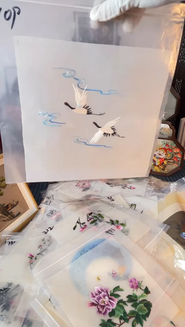 织绣纯手工苏绣双面绣绣布109