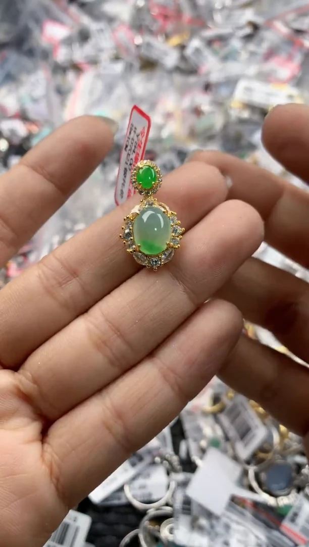 银S925镶嵌戒指翡翠171717----2