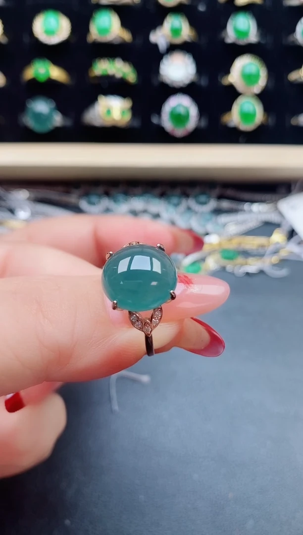【闪购商品】翡翠戒指银S925镶嵌32132
