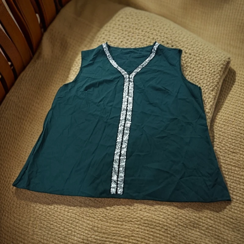 9336绿色外贸夏季毛边宽松背心