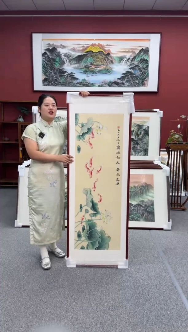 国画手绘  连年有余 172*62