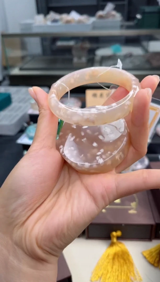 石英质玉手镯未镶嵌57圈口（赠送镯心）6572195