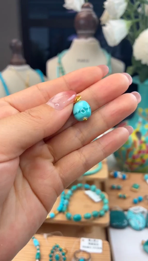 18K金镶嵌绿松石吊坠(不含链)1