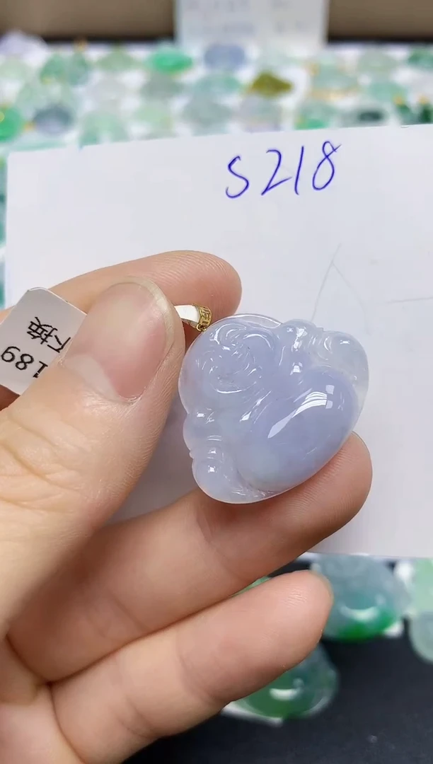 颈饰18K金镶嵌翡翠天然缅甸翡翠A货翡翠百元以上9元证书费自理