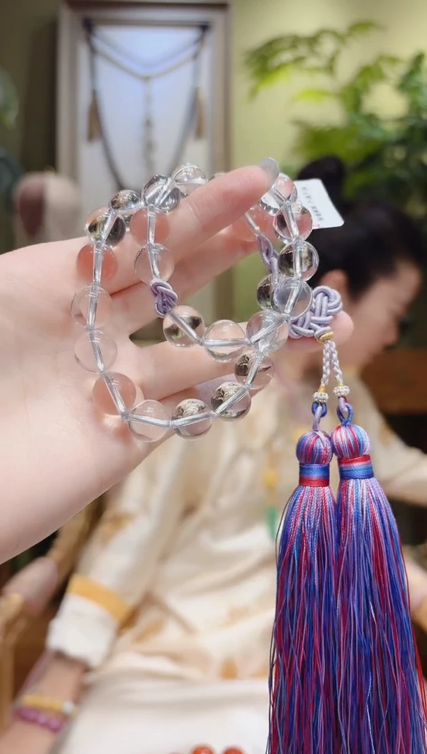 【闪购商品】水晶车挂未镶嵌紫流苏白水晶车挂