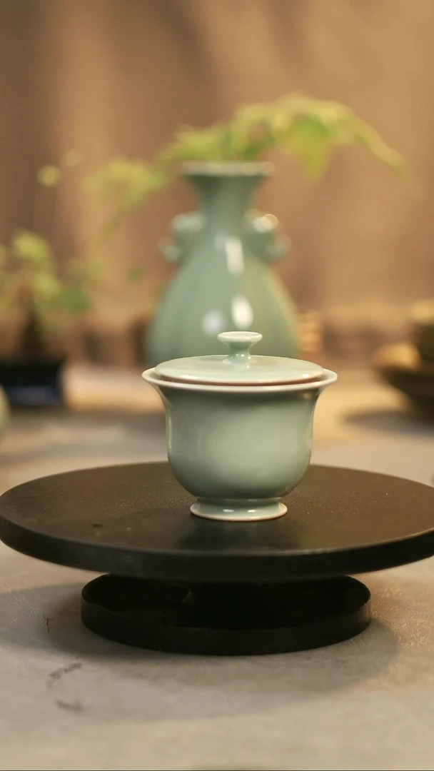 盖碗瓷原产地原矿釉 二才盖碗