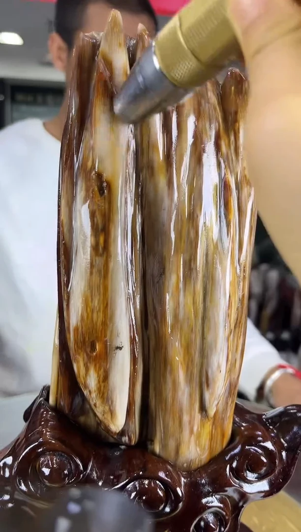 缅甸天然树化玉精品摆件