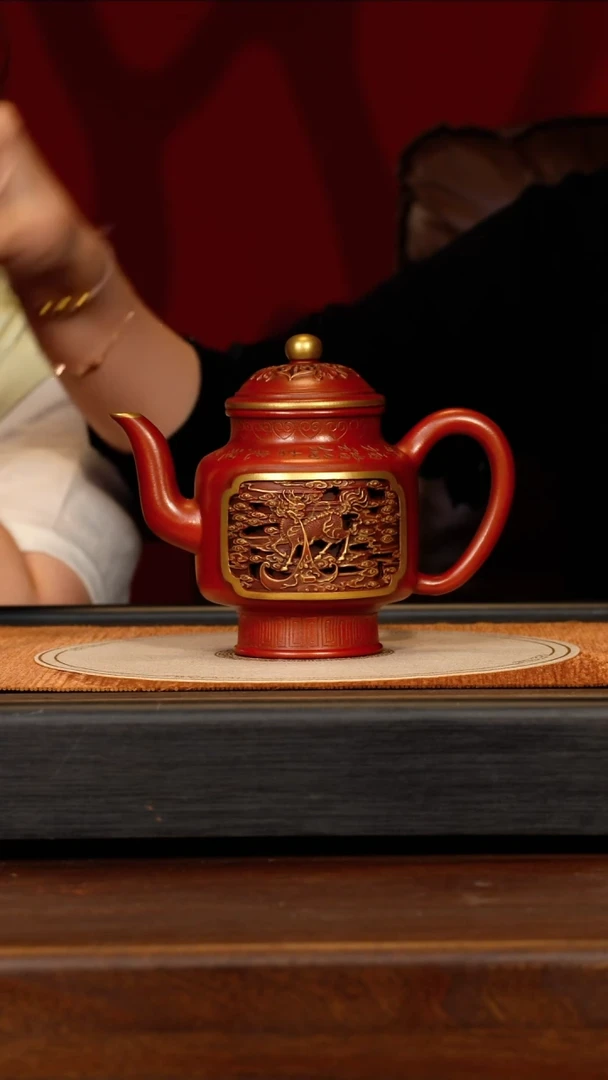 茶壶紫砂宜兴紫砂ZCP 红清水 麒麟献瑞