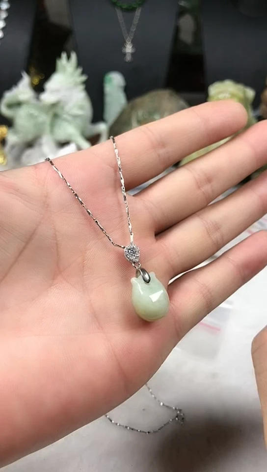 翡翠银S925镶嵌颈饰项链