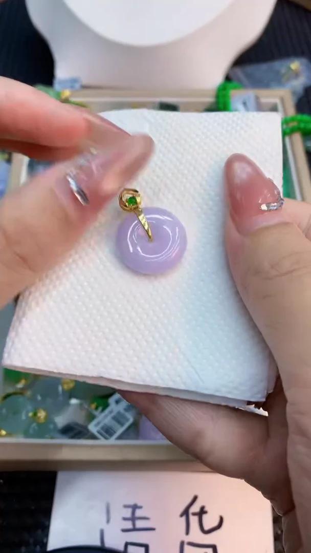 翡翠银S925镶嵌吊坠(不含链)1