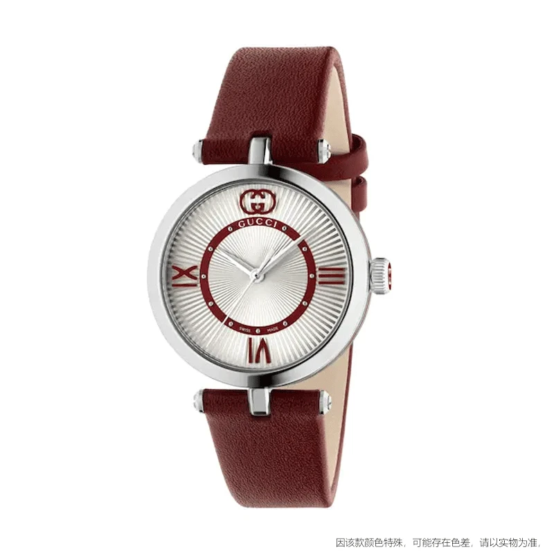 【小欧专属】GUCCI古驰Model 2000系列紫红色30MM石英腕表YA167508