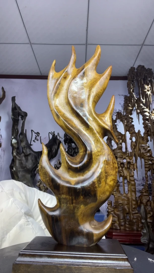 金丝楠木头款风**涌金丝楠木工艺品摆件