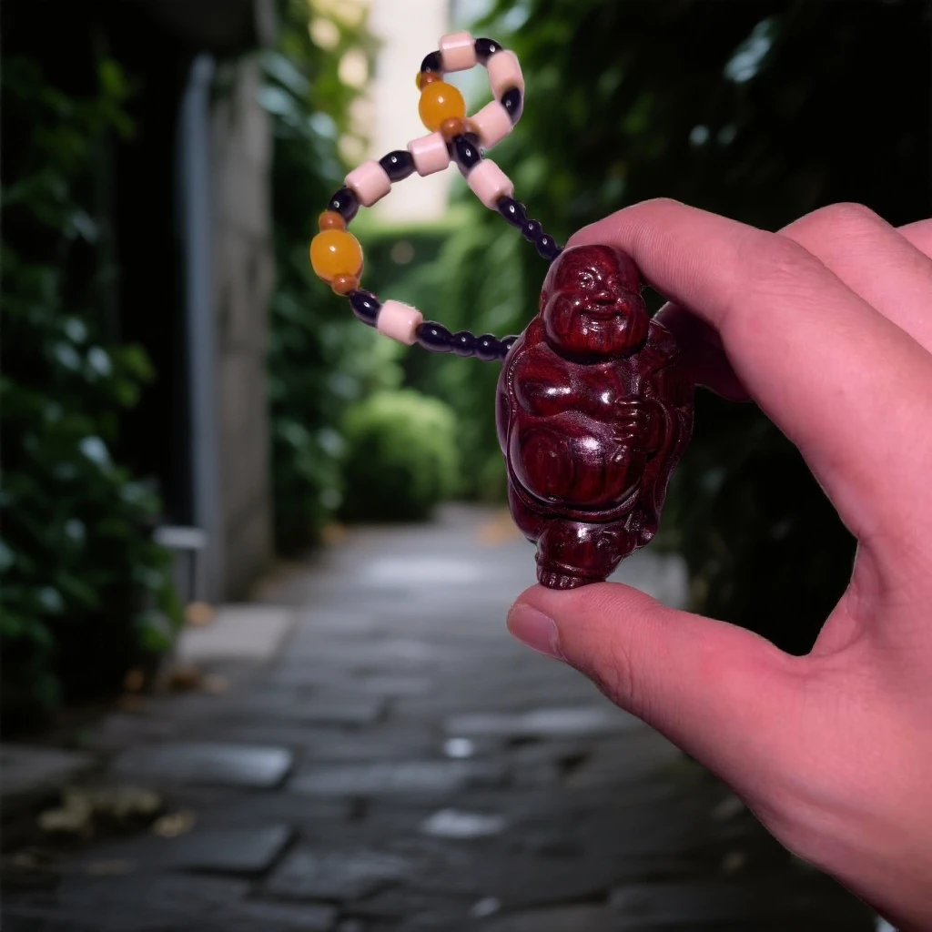血檀 弥勒佛 手把件