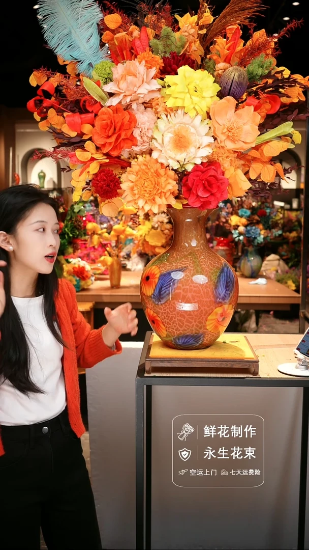 手工艺品琉璃手工花器花束空运包邮送货上门-以图片为准