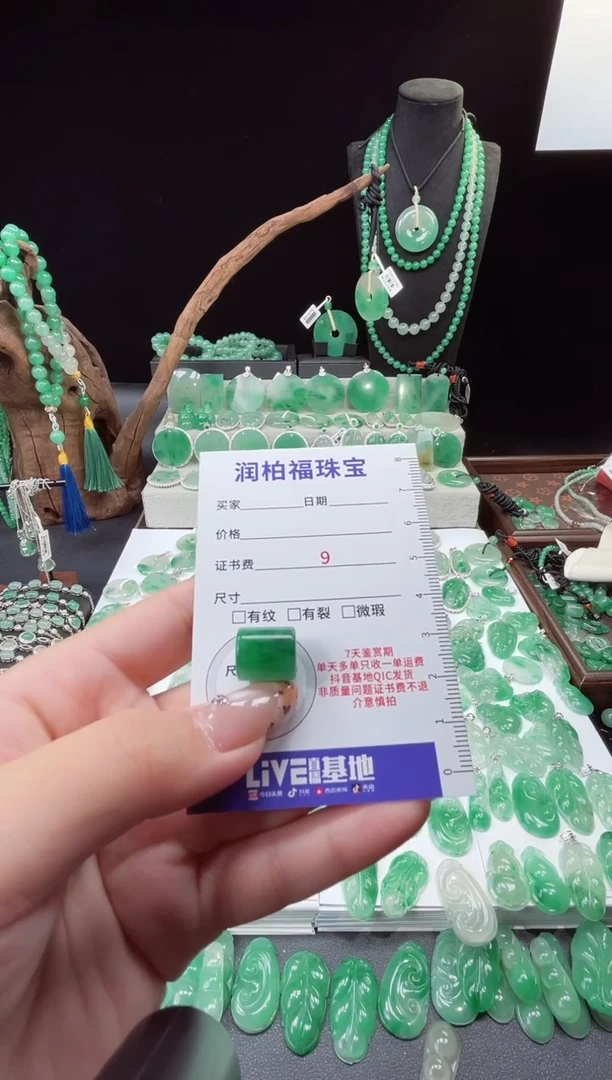 吊坠(赠链)未镶嵌石英质玉（非洲翠）27.130路路通