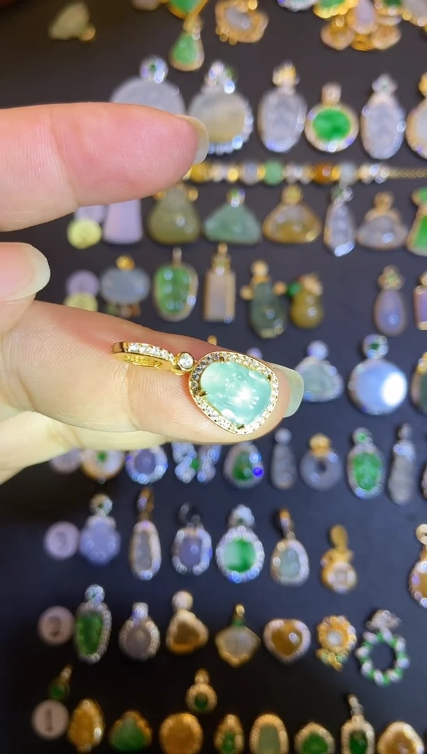 吊坠(不含链)银S925镶嵌翡翠1