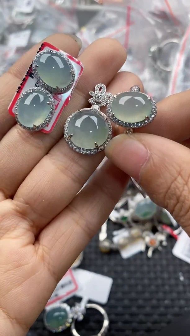 银S925镶嵌戒指翡翠555----3