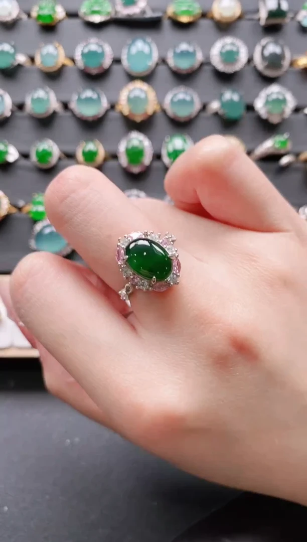 【闪购商品】翡翠戒指银S925镶嵌11111111