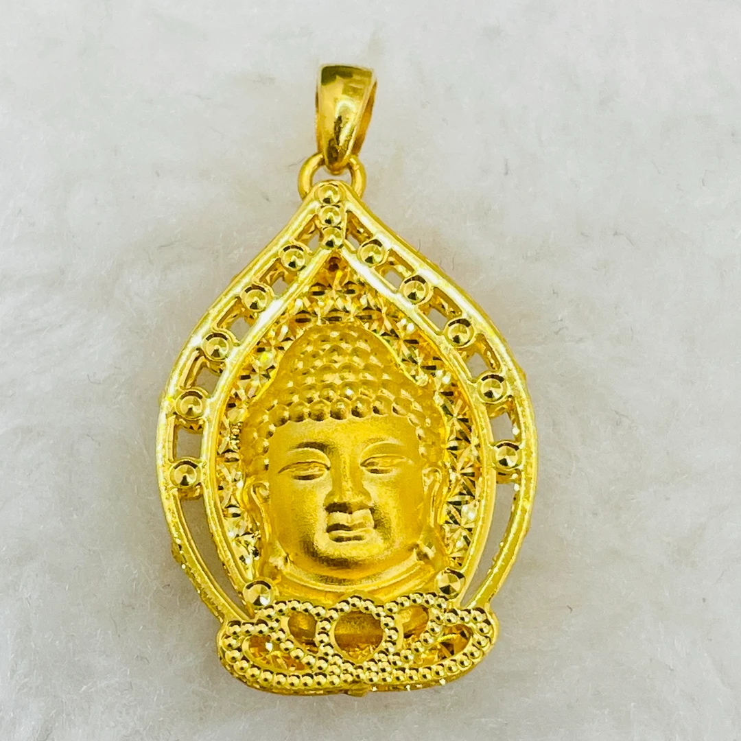 足金 5G工艺 佛头吊坠【T5】