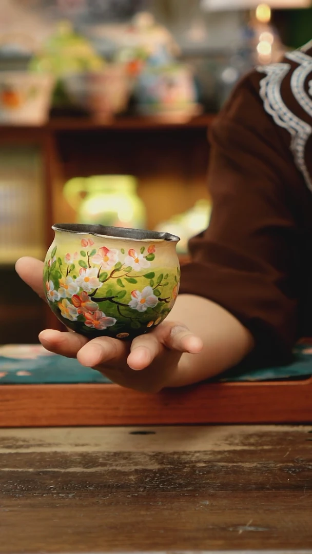 瓷片景德镇纯手工釉下彩精品茶具