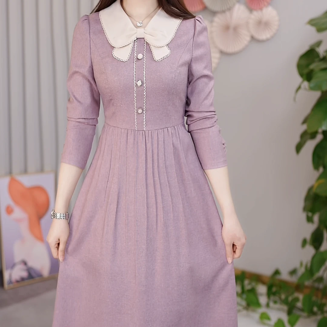 [杏相依衣橱]春秋新款 5520优雅 端庄 时尚 休闲 百搭 女装连衣裙