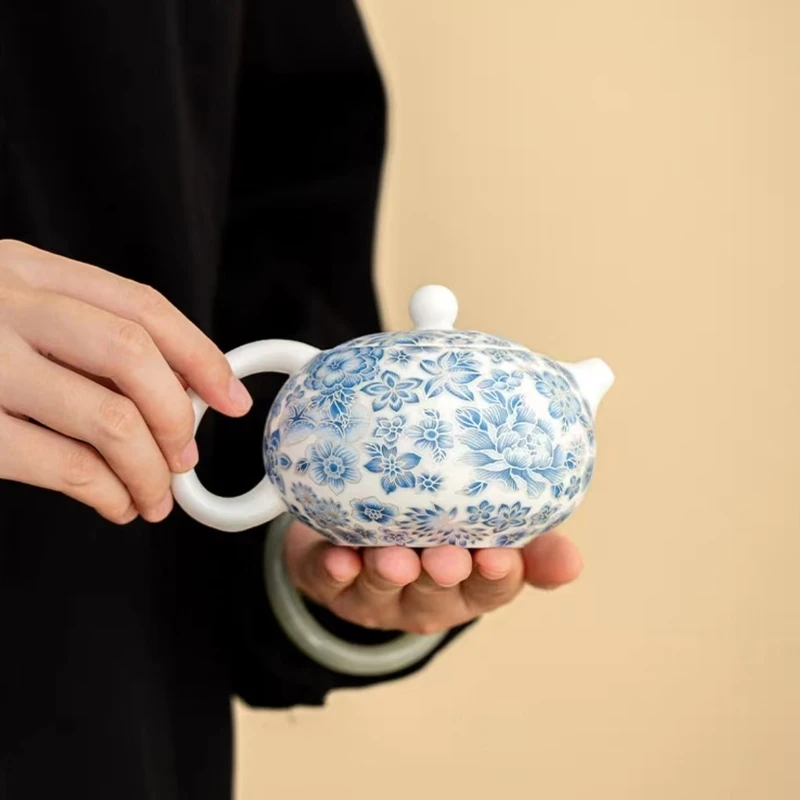 掐丝青花茶具套装