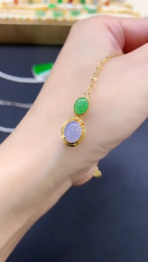 翡翠18K金镶嵌套链|2980