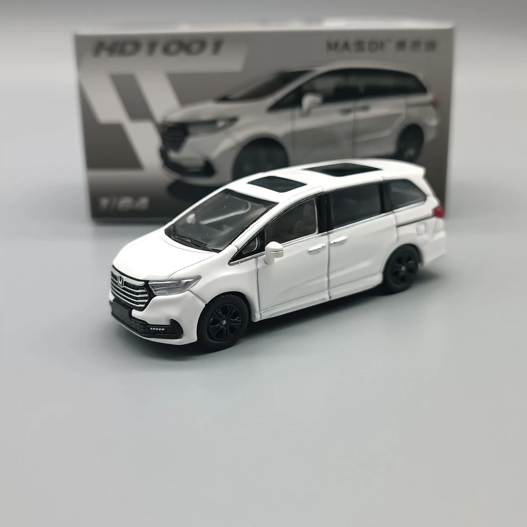 (现货)麦思迪1:64本田奥德赛商务车合金车模型铁底胶胎汽车摆件