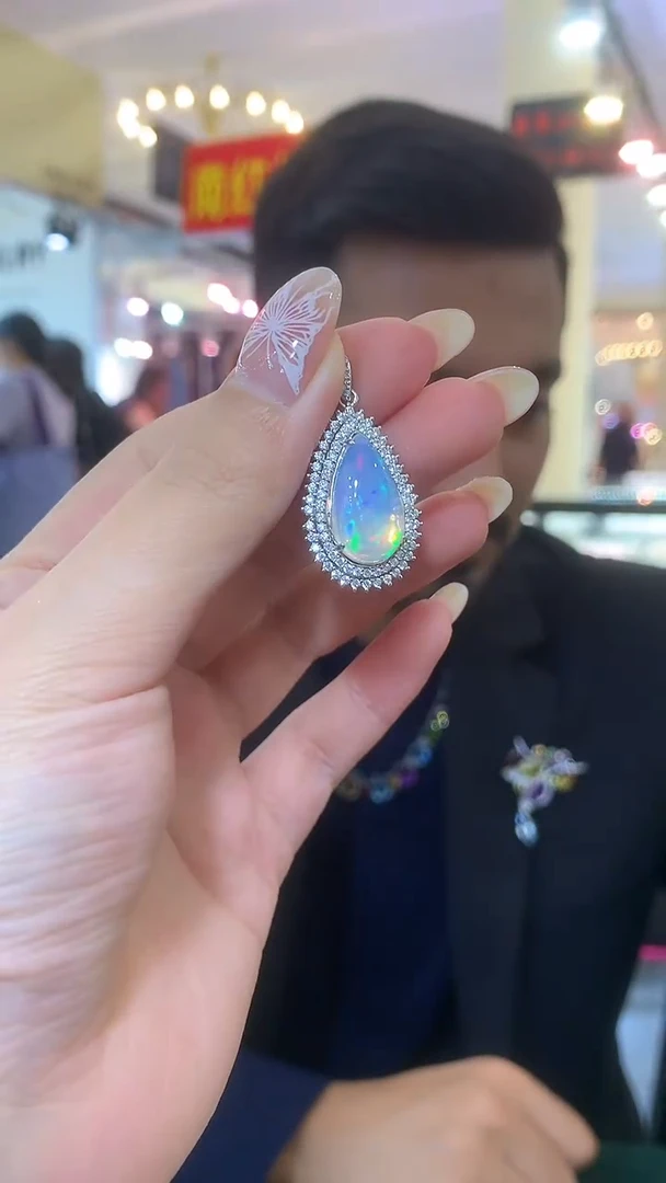 银S925镶嵌欧泊颈饰【宝石世家严选】