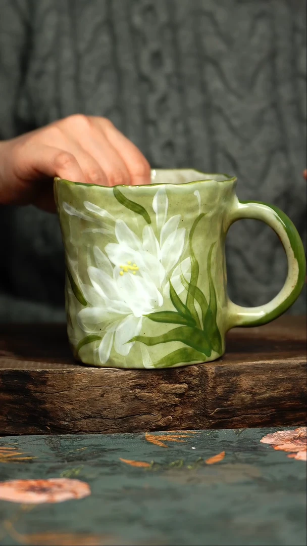 【闪购商品】杯釉下彩手工手绘同款陶器