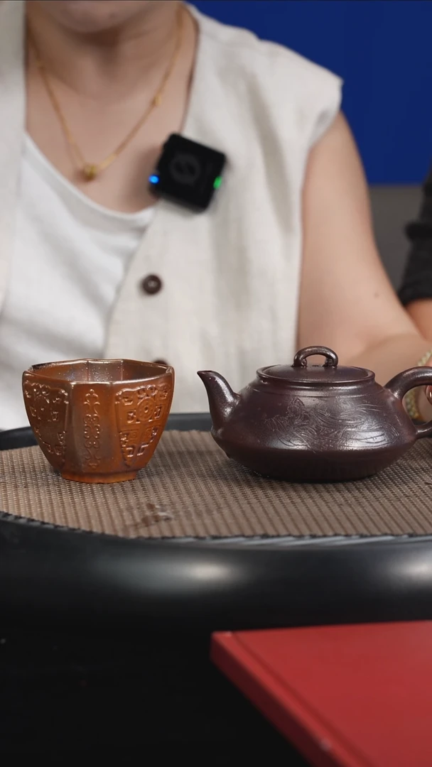 茶壶紫砂【F018】石瓢+杯子+茶叶宜兴紫砂SJJ