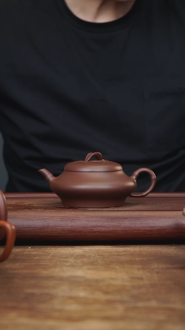 茶壶紫砂220ml 虚竹 紫泥