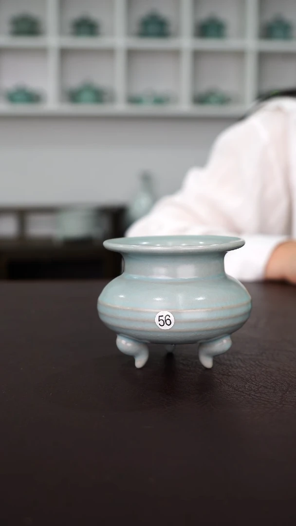 仿古釉56号蛇足小香炉一级品-二