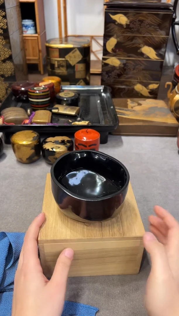 轮岛塗 干漆茶碗 （作家器）