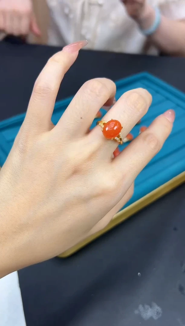 未镶嵌戒指南红玛瑙10.9-（多样式发一 ）