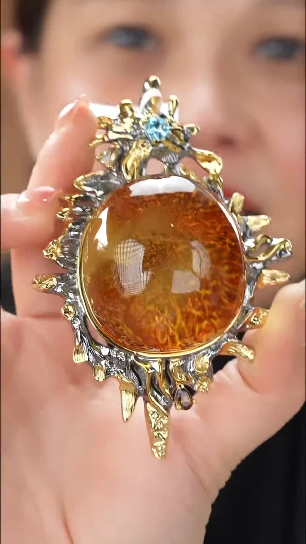 琥珀吊坠(不含链)未镶嵌精品吊坠