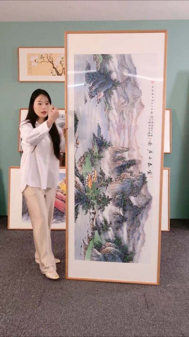 国画富春山居图210*80陈万语