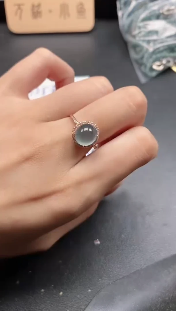 银S925镶嵌戒指翡翠61511