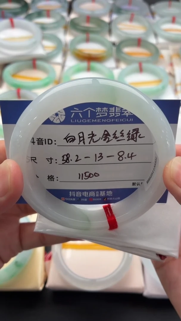 未镶嵌手镯翡翠白月光金丝翠 48小时鉴赏期