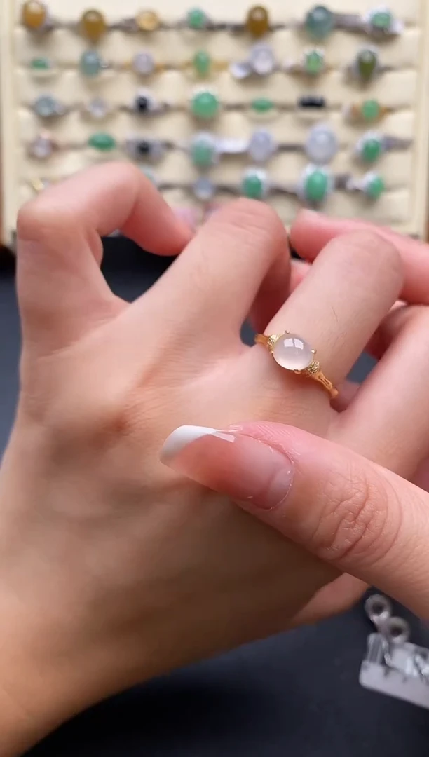 银S925镶嵌戒指翡翠333333+10