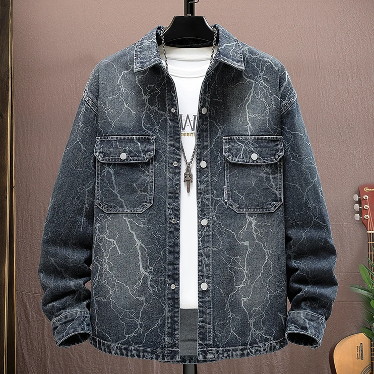 春季新款牛仔外套男款潮流时尚休闲百搭男装春装潮牌夹克上衣