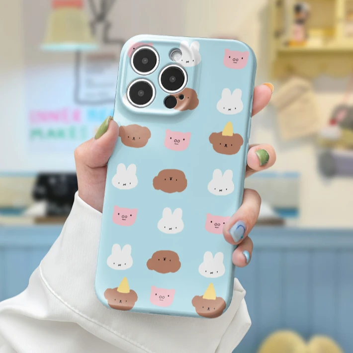 趣味卡通爱心小熊全包超薄软壳适用于苹果16/15手机壳oppofindx8s